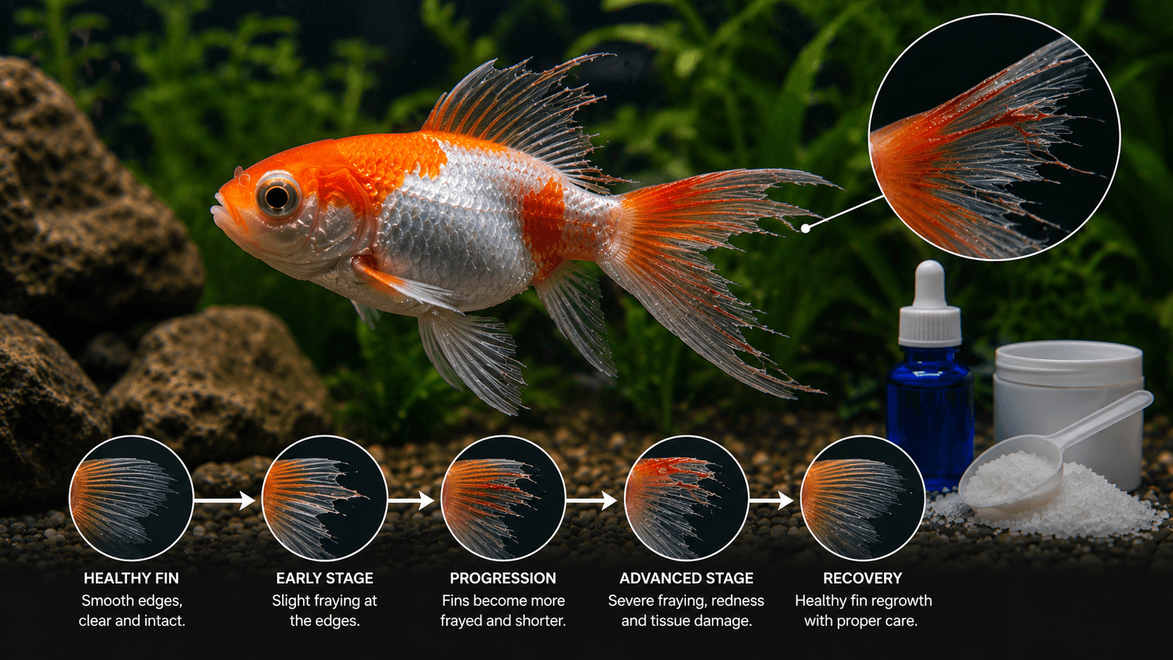 fin rot treatment in aquarium fish