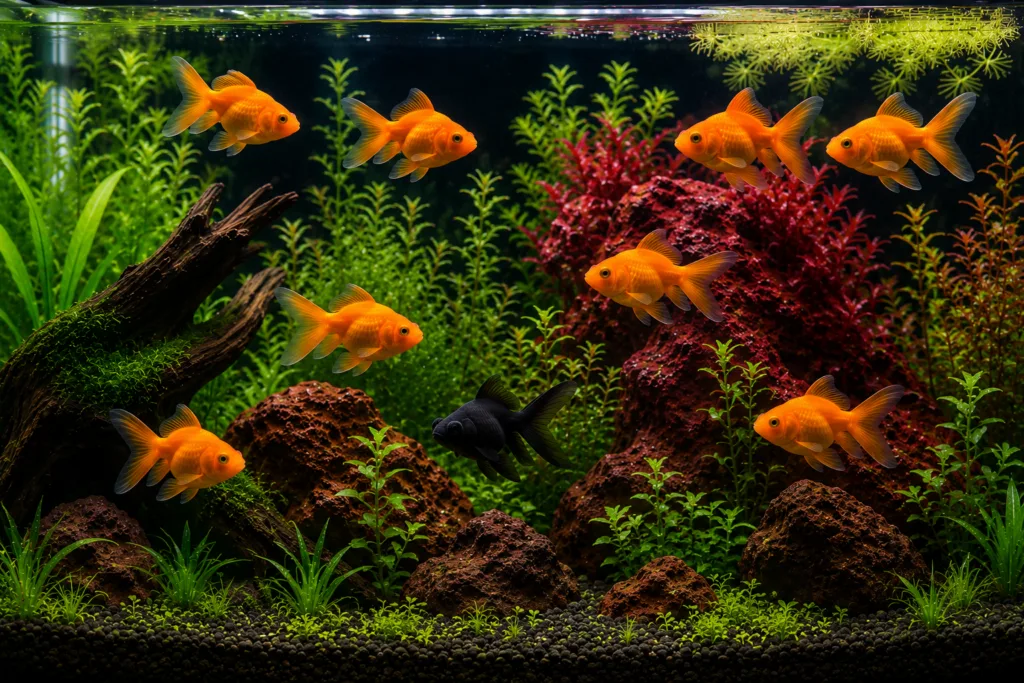Vastu aquarium with goldfish in living room — ProHobby Delhi NCR