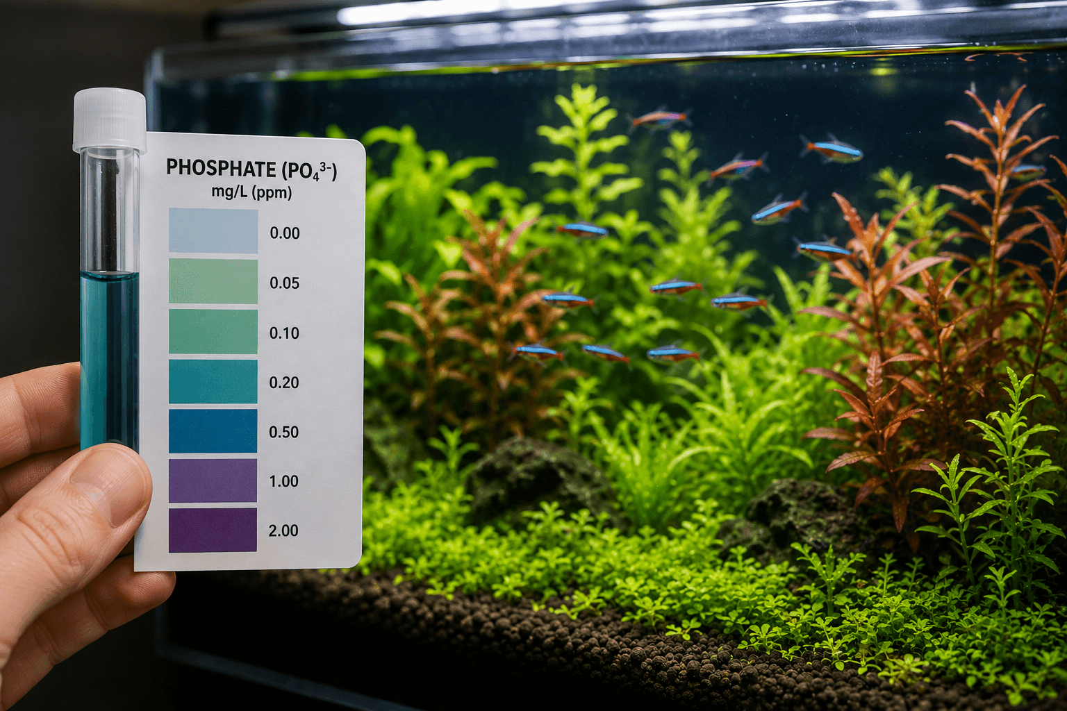 esting aquarium phosphate levels — causes, safe ranges, and reduction methods for freshwater and reef tanks